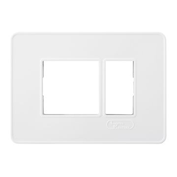 Lauritz Knudsen enGem Cover Plates | 3 Module | with Grid Frames | Clean & elegant finish | White Color
