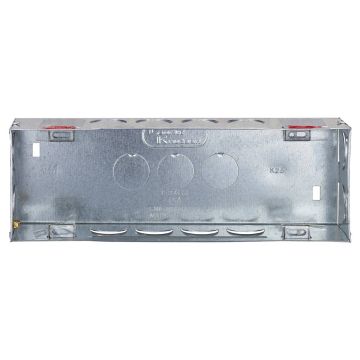 Lauritz Knudsen enGem GI Metal Box | 8 Module | Suitable for englaze, entice, enCurve & enGem ranges | Horizontal | Safe housing for switches & wiring