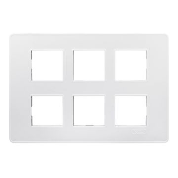 Lauritz Knudsen enGem Cover Plates | 12 Module | withGrid Frames | Clean & elegant finish | White Color