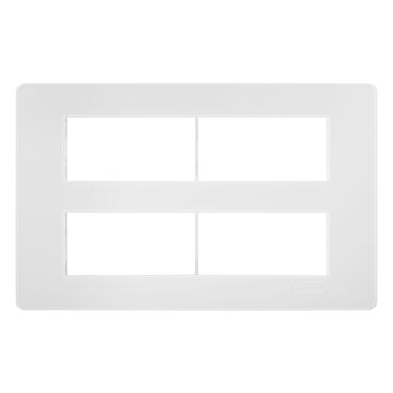 Lauritz Knudsen enGem Cover Plates | 16 Module | with Grid Frames | Clean & elegant finish | White Color