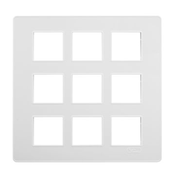 Lauritz Knudsen enGem Cover Plates | 18 Module | with Grid Frames | Clean & elegant finish | White Color