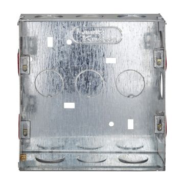 Lauritz Knudsen enGem GI Metal Box | 8 Module | Suitable for englaze, entice, enCurve & enGem ranges | Square | Safe housing for switches & wiring