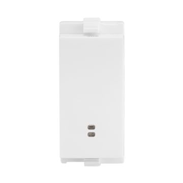 Lauritz Knudsen enGem Switch, 20AX | 1-Way with Indicator | 1 Module| ISI Certified | Reliable & smooth switching operation | White Color