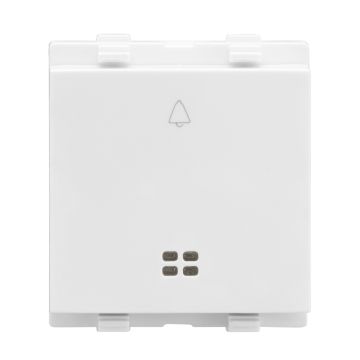 Lauritz Knudsen enGem Bell Push, 6AX with Indicator | 2 Module | ISI Certified | Smooth & quick press action | White Color