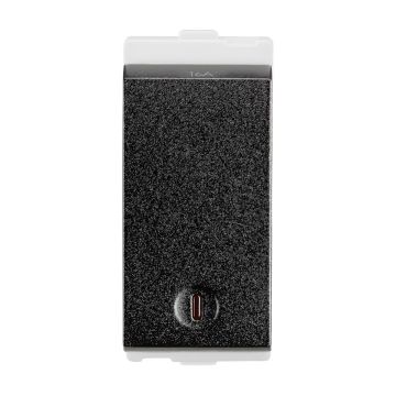 Lauritz Knudsen Encurve Switch 16A 1 -Way With Indicator, 1 Module Magnesium Grey