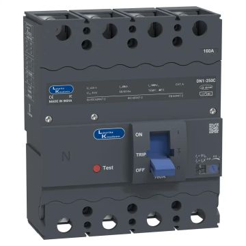 DN1C MCCB 160 4P 415V AC 25kA Thermal Magnetic 50/60 Hz