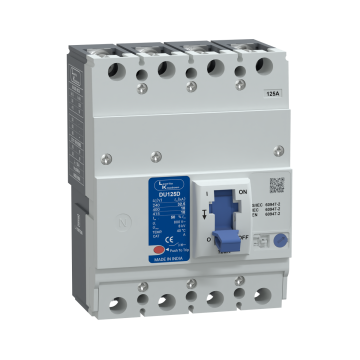 Lauritz Knudsen DU125D MCCB 125A 4P 415V AC 18KA Thermal Magnetic 50/60 Hz