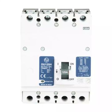 DU125H MCCB 125A 4P 415V AC 30kA Thermal Magnetic 50/60 Hz