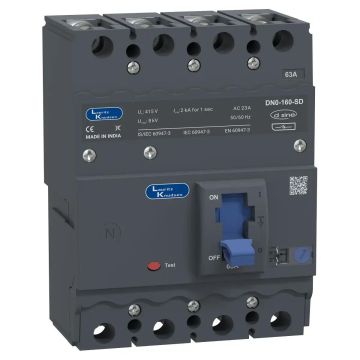 Lauritz Knudsen DN0SD, MCCB, 4 Pole, 415V AC, 63A | Switch Disconnector | IP40 Protection | MCCBs without protection release 