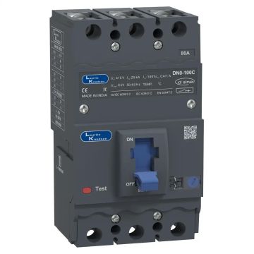 DN0C MCCB 80 3P 415V AC 25kA Thermal Magnetic 50/60 Hz
