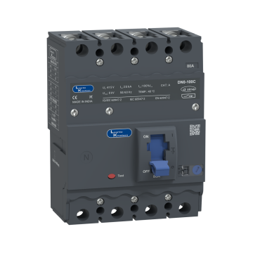 Lauritz Knudsen DN0C, MCCB, 4 Pole, 415V AC, 25kA Breaking Capacity, 80A | Thermal-Magnetic Release | IP40 Protection