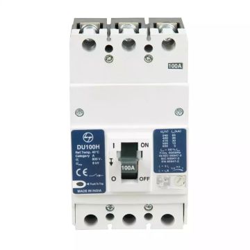 DU100H MCCB 20A 3P 415V AC 30kA Thermal Magnetic 50/60 Hz
