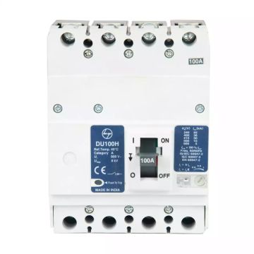 DU100H MCCB 20A 4P 415V AC 30kA Thermal Magnetic 50/60 Hz
