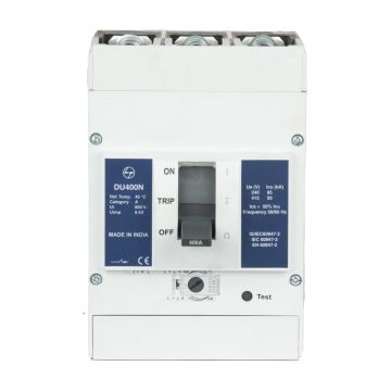 DU400N MCCB 400A 3P 415V AC 50kA Thermal Magnetic 50/60 Hz
