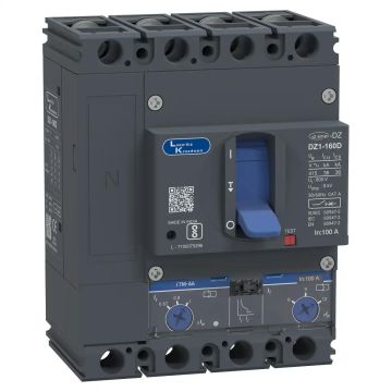DZ1D MCCB 100 4P 415V AC 36kA Thermal Magnetic 50/60 Hz