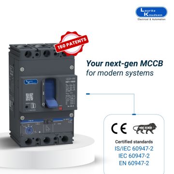 Lauritz Knudsen DZ1D, MCCB, 3 Pole, 415V AC, 36kA Breaking Capacity, 40A | Thermal-Magnetic Release | IP40 Protection