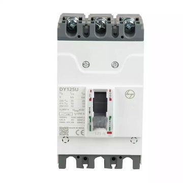 DY125U MCCB 125A 3P 415V AC 10kA Thermal Magnetic 50/60 Hz with Spreader Terminals