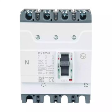 DY125U MCCB 125A 4P 415V AC 10kA Thermal Magnetic 50/60 Hz with Spreader Terminals