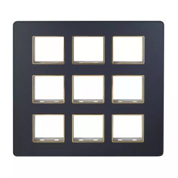 enGem  18 Module  Stone Grey   Plate with Golden Bezel 