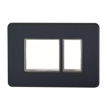 enGem  3 Module  Stone Grey   Plate with chrome Bezel 