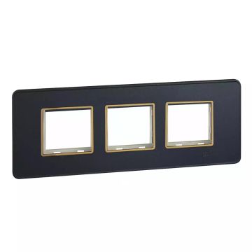 enGem  6 Module  Stone Grey   Plate with Golden Bezel 