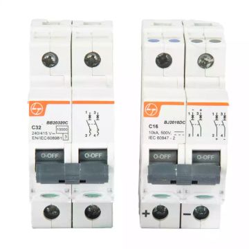 EXORA Combo MCBs - 32A DP 240V AC 10kA C Curve+32A DP 500V DC 10kA C Curve