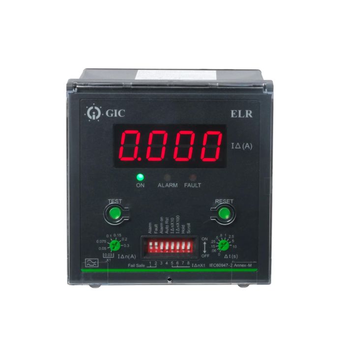 Lauritz Knudsen PMELR | 110 - 240V AC/DC | 2 C/O (Pre-alarm  +  Fault with RS485) | Panel Mounted Earth Leakage Relay (96 x 96 mm) | 30mA - 30A