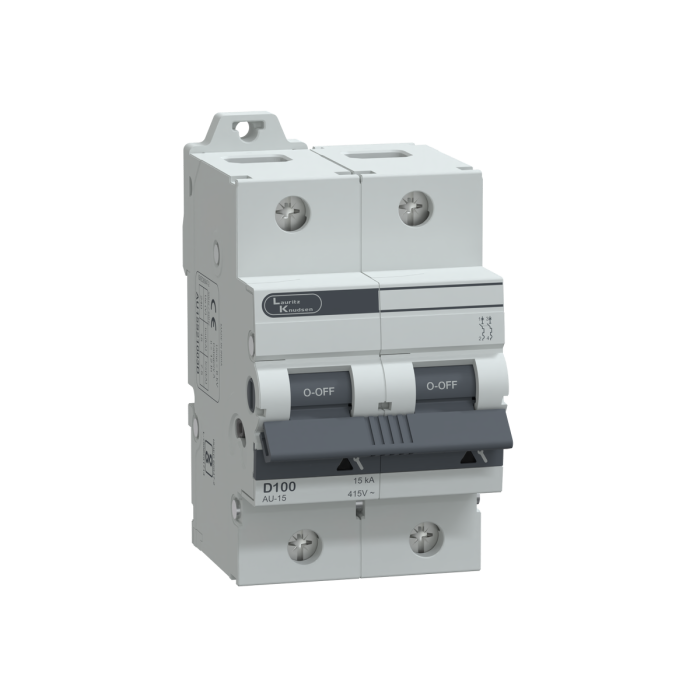 Lauritz Knudsen AU High Rating MCB, 2 Pole, D Curve, 15kA, 100A, 240V AC