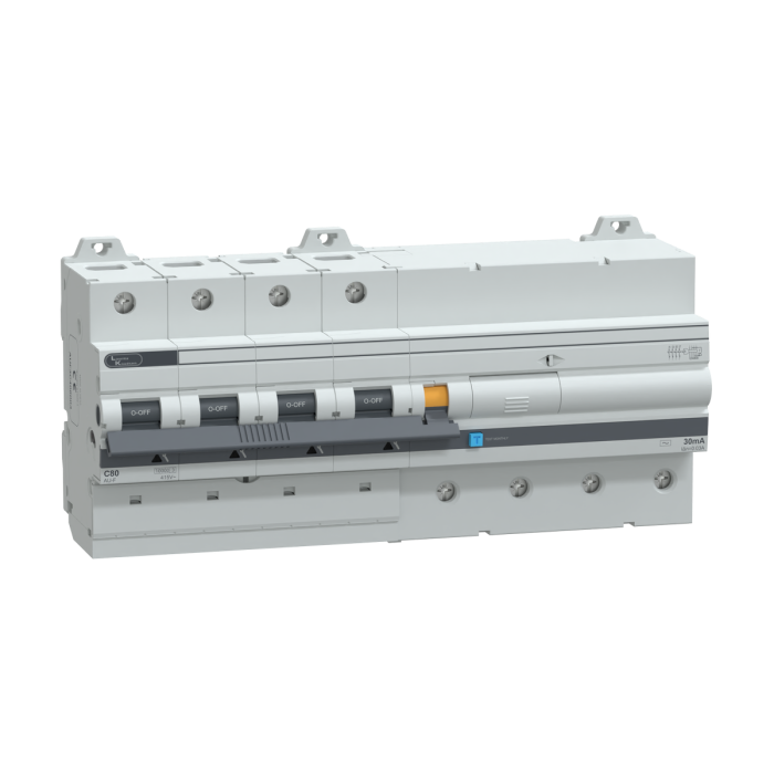 Lauritz Knudsen AU Standard RCBO, 4 Pole, C Curve, 10 kA, 30 mA, 80A, 415V | Suitable for Isolation| with Enhanced Safety