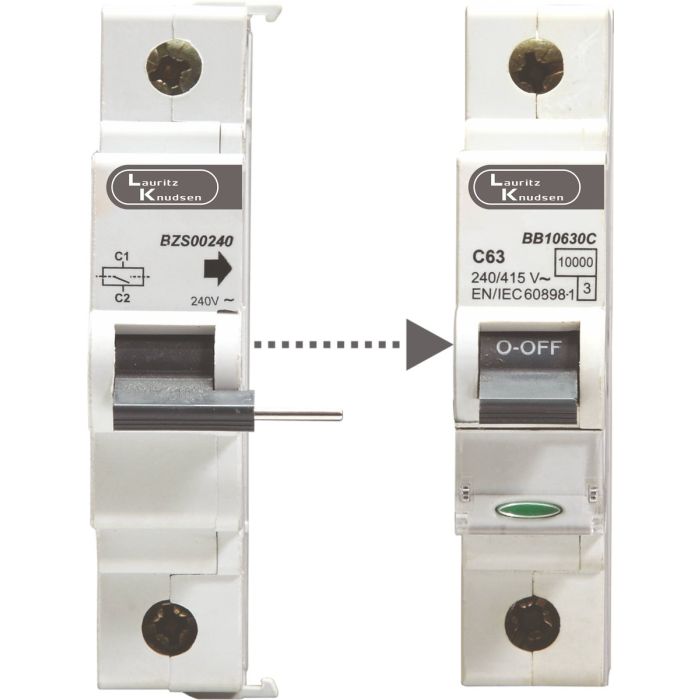 Exora MCB Accessory - 240V AC Trip Alarm Contact 1NO+1NC