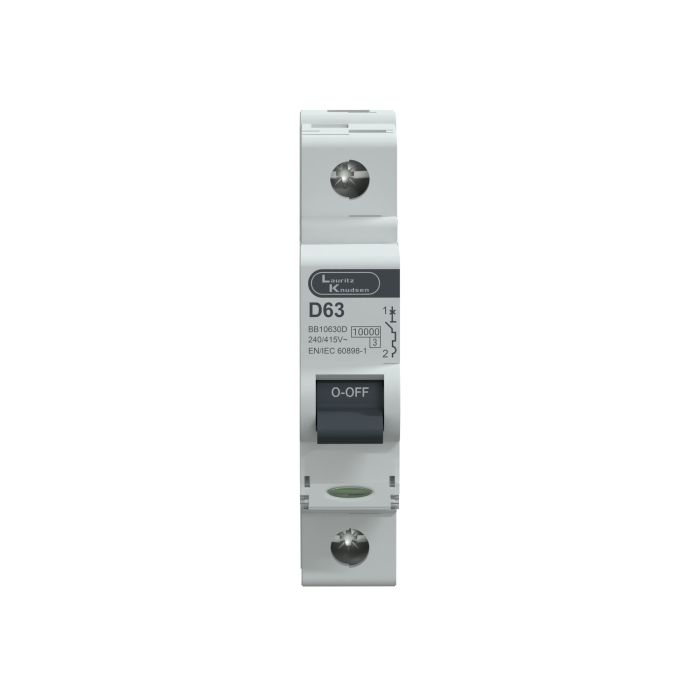 Lauritz Knudsen EXORA, MCB, 1 Pole, 240V AC, 10kA, D Curve, 63A