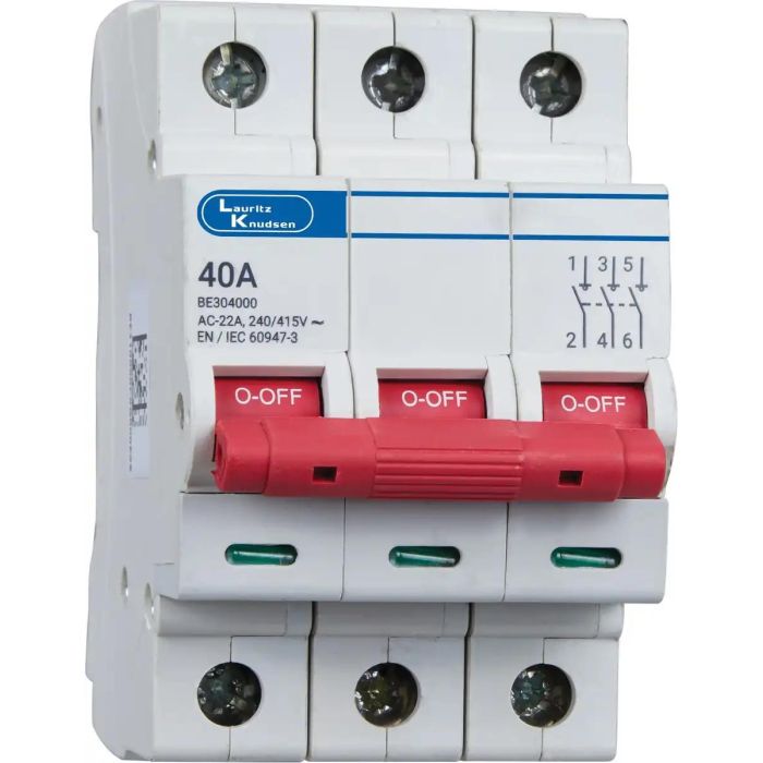 Lauritz Knudsen Isolator, 40A | 3 Pole | Higher Life | 415V AC | CE Marked