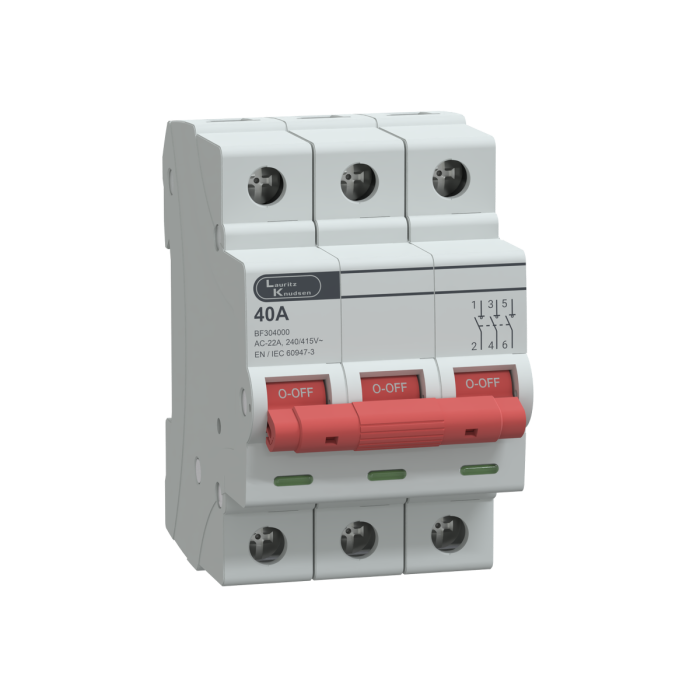 Lauritz Knudsen EXORA, Isolator, 3 Pole, 415V AC, 40A