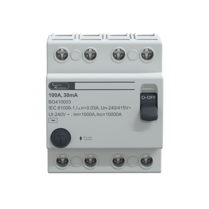 Lauritz Knudsen EXORA, RCCB, 4 Pole, 415V AC, 30mA, 100A