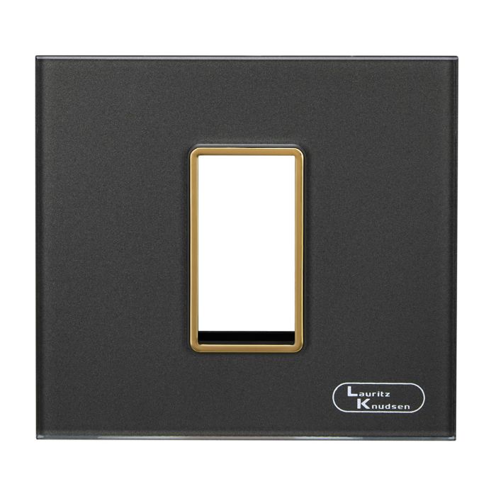 Lauritz Knudsen entice Modular Switch Glass Plates | 1 Module | With Grid Frames | With Glass Finish (Classic Grey)