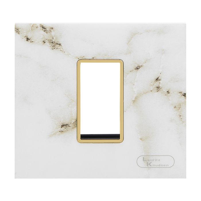 Lauritz Knudsen entice Modular Switch Marble Plates | 1 Module | With Grid Frames | With Marble Finish (White)