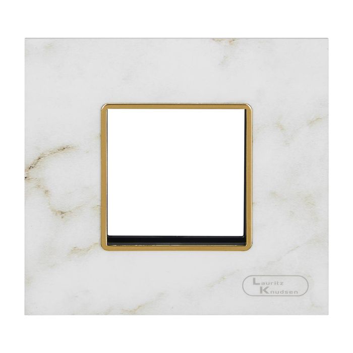 Lauritz Knudsen entice Modular Switch Marble Plates | 2 Module | With Grid Frames | With Marble Finish (White)