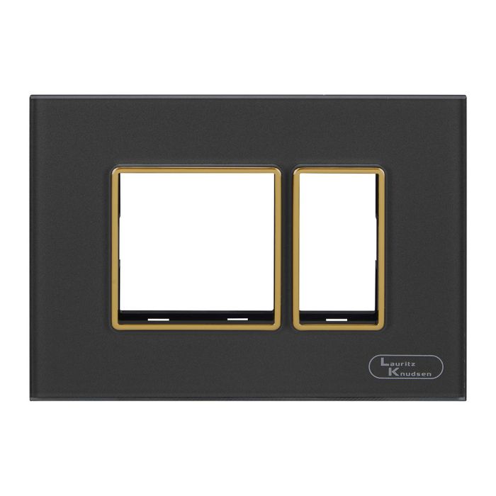 Lauritz Knudsen entice Modular Switch Glass Plates | 3 Module | With Grid Frames | With Glass Finish (Classic Grey)