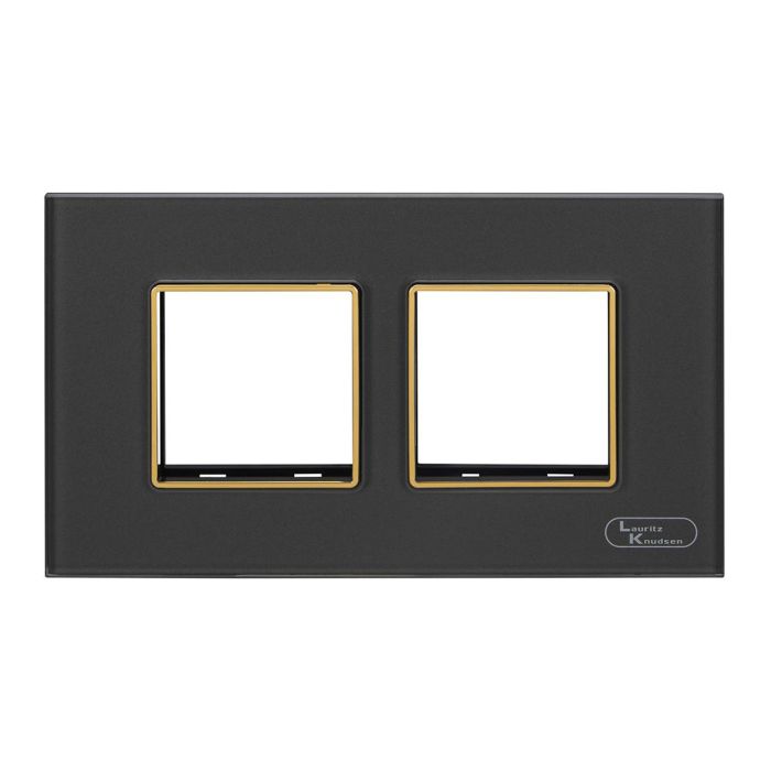 Lauritz Knudsen entice Modular Switch Glass Plates | 4 Module | With Grid Frames | With Glass Finish (Classic Grey)