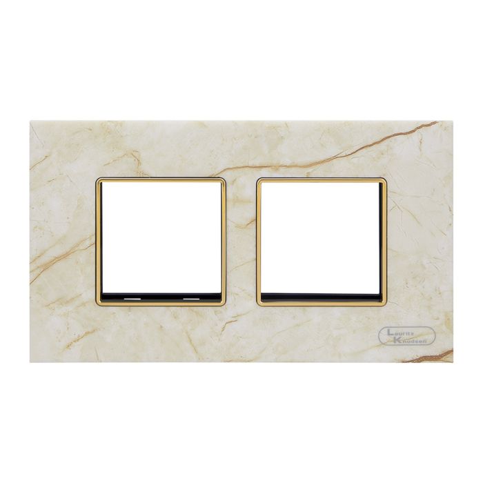 Lauritz Knudsen entice Modular Switch Marble Plates | 4 Module | With Grid Frames | With Marble Finish (Mystic)