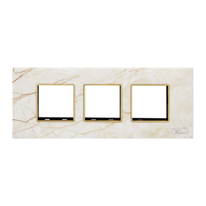 Lauritz Knudsen entice Modular Switch Marble Plates | 6 Module | With Grid Frames | With Marble Finish (Mystic)