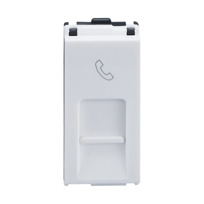 Lauritz Knudsen englaze Data Socket RJ 11 | With Safety Shutter | 1 Module (Snow White)