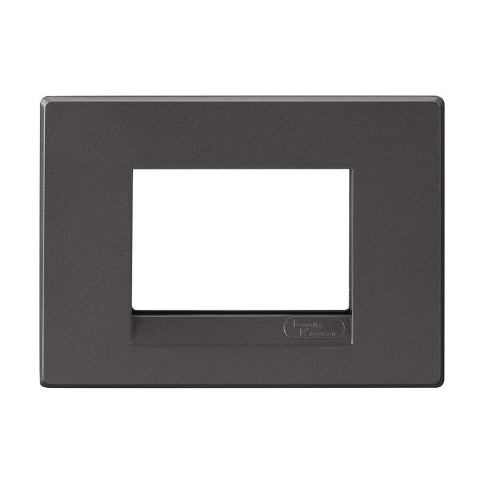 Lauritz Knudsen englaze Modular Switch Cover Plates | 3 Module | With Grid Frames (Mountain Grey)