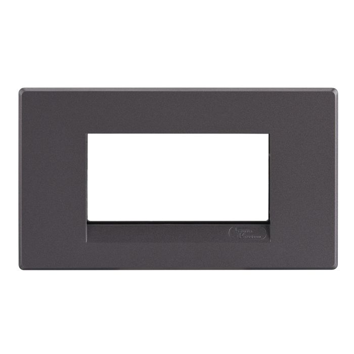 Lauritz Knudsen englaze Modular Switch Cover Plates | 4 Module | With Grid Frames (Mountain Grey)