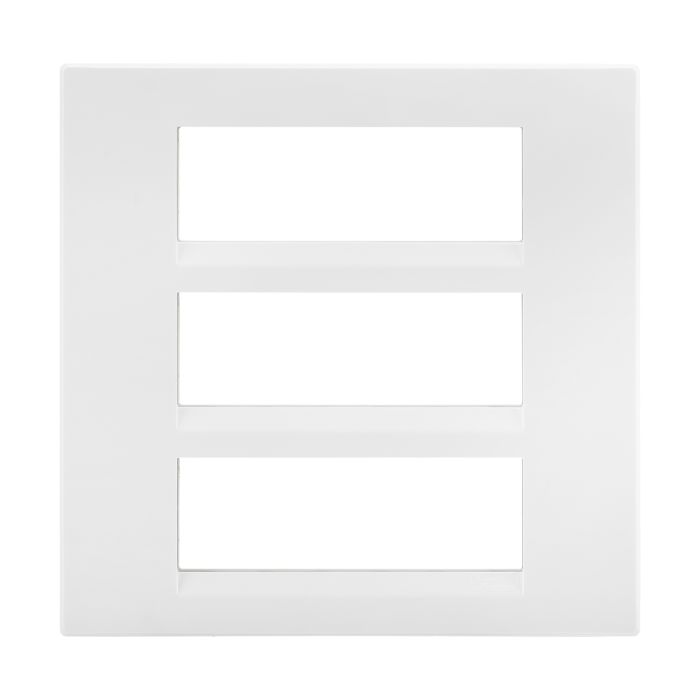 Lauritz Knudsen englaze Modular Switch Cover Plates | 18 Module | With Grid Frames (Snow White)