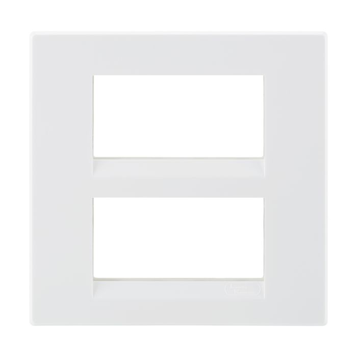 Lauritz Knudsen englaze Modular Switch Cover Plates | 8 Module | With Grid Frames Square (Snow White)