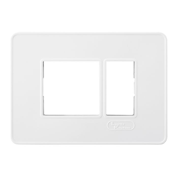 Lauritz Knudsen enGem Cover Plates | 3 Module | with Grid Frames | Clean & elegant finish | White Color