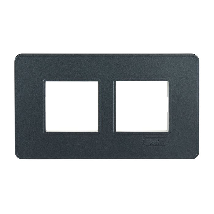 Lauritz Knudsen enGem Cover Plates | 4 Module | with Grid Frames | Clean & elegant finish | Stone Grey Color