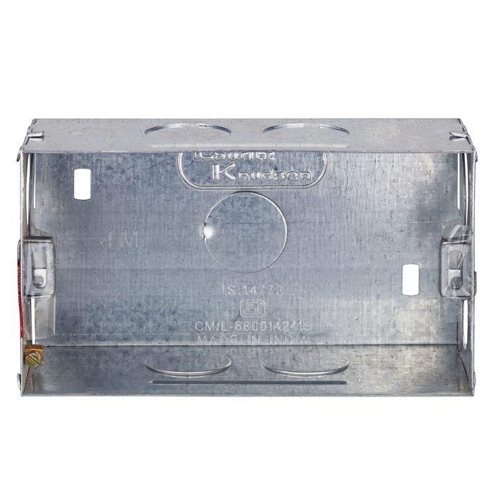 Lauritz Knudsen enGem GI Metal Box | 4 Module | Suitable for englaze, entice, enCurve & enGem ranges | Safe housing for switches & wiring