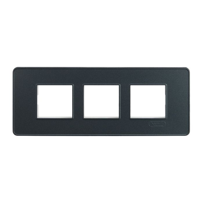 Lauritz Knudsen enGem Cover Plates | 6 Module | with Grid Frames | Clean & elegant finish | Stone Grey Color